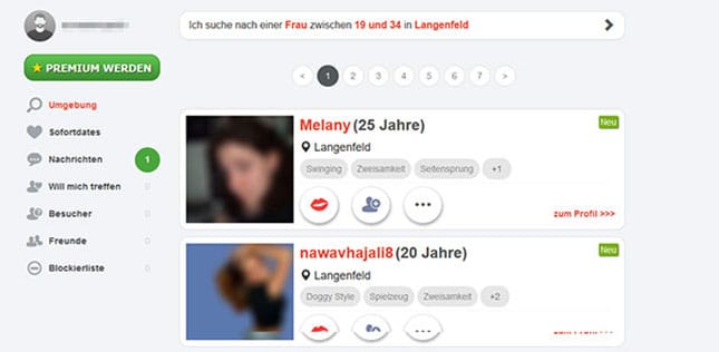 Ohne Registrierung kann man kein Sexdating Profil erstellen