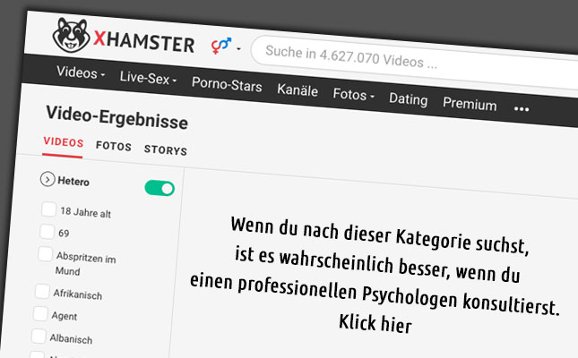 xHamster-Warnung