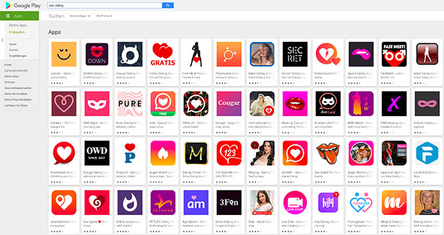 Sex-Dating-Apps im Google Play Store