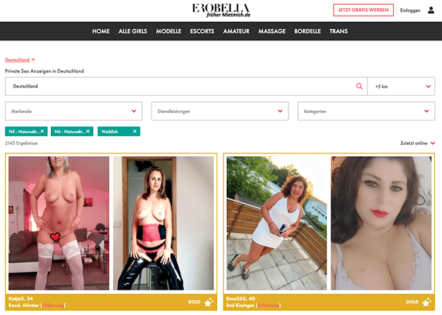 erobella.com Escorts, Bordelle und Nutten mit Natursekt Service