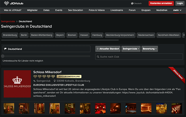 Swingerclubs auf joyclub.de